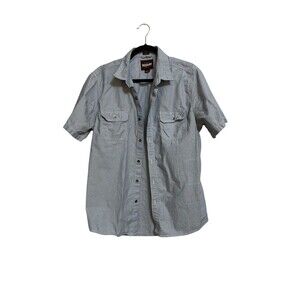 Alesbury Button Front Short Slim Fit Size L Blue